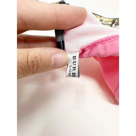 Burberry London Womens Y2K Nova Check Trim Triangle Bikini Top Pink Medium - Picture 3 of 5